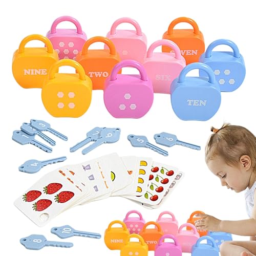 Générique Kids Learning Locks, Matching Numbers Toy, Fine Motor Skills Toy, Learning Locks with Keys, Preschool Learning Toys, Kids Learning Locks with Keys and Numbers Matching Game for Preschoolers von Générique