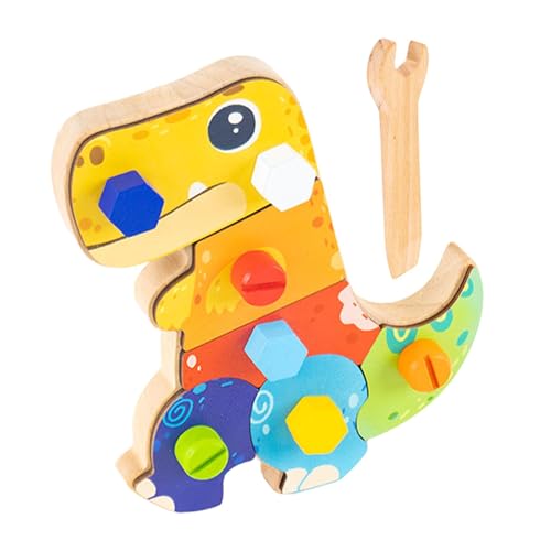 Générique Kids Screw Toys, Dinosaur Wooden Sensory Board, 7,68 x 0,9 x 6,7 Zoll, Augen-Hand-Koordination, authentisches Material, buntes Lernspielzeug für Lernen und Spiel von Générique