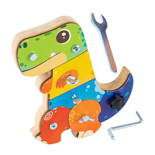 Générique Kids Screw Toys, Dinosaur Wooden Sensory Board, 7,68 x 0,9 x 6,7 Zoll, Augen-Hand-Koordination, authentisches Material, buntes Lernspielzeug für Lernen und Spiel von Générique