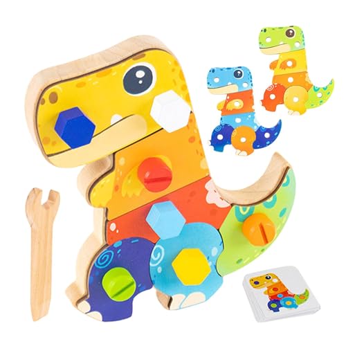 Générique Kids Screw Toys, Dinosaur Wooden Sensory Board, 7,68 x 0,9 x 6,7 Zoll, Augen-Hand-Koordination, authentisches Material, buntes Lernspielzeug für Lernen und Spiel von Générique