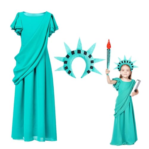 Générique Kostüm der Freiheitsstatue – Damenkleid, Halloween-Cosplay-Kostüm | Patriotische Kollektion für Erwachsene, Freiheitskleid für Mädchen, perfektes Zubehör für Themenveranstaltungen Générique Kostüm der Freiheitsstatue – Damenkleid, Halloween-Cosplay-Kostüm | Patriotische Kollektion für Erwachsene, Freiheitskleid für Mädchen, perfektes Zubehör für Themenveranstaltungen von Générique