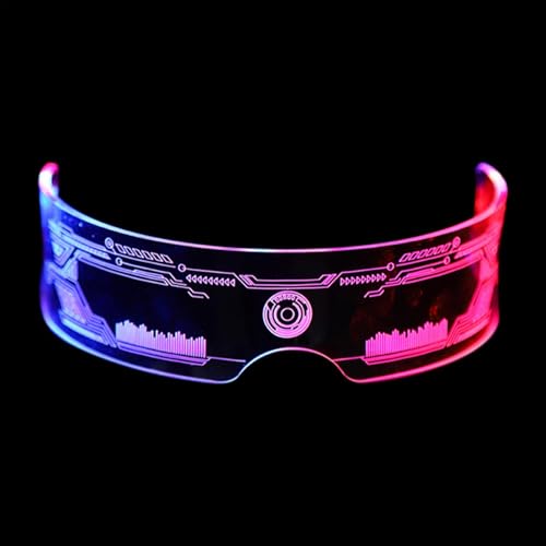 Générique Light Up Sonnenbrille, 12 Modi LED Light Up Sonnenbrille, 7 Farben Sci-Fi Style Visor, Light Up Gläser für Halloween, Cosplay, Partys, Clubs, Nachtleben und Themenveranstaltungen von Générique