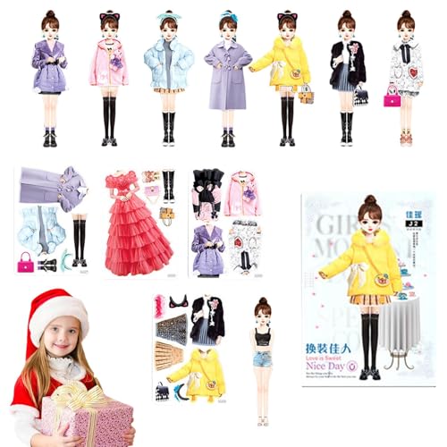 Générique Magnetisches Dress Up Puppen, Princess Doll Activity Book, Magnetic Sticker Book, Dress Up Sticker Book, Magnetic Play Dolls, Kids Activity Book, Girls Magnetic Puppen, Lernspielzeug für von Générique