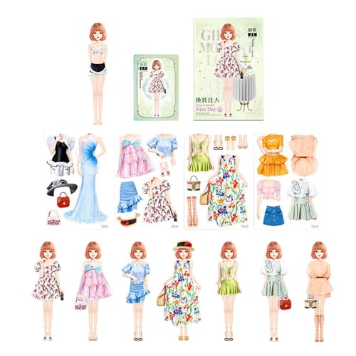 Générique Magnetisches Dress Up Puppen, Princess Doll Activity Book, Magnetic Sticker Book, Dress Up Sticker Book, Magnetic Play Dolls, Kids Activity Book, Girls Magnetic Puppen, Lernspielzeug für von Générique