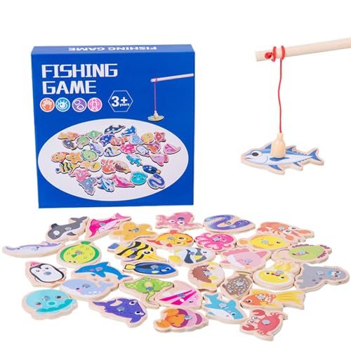 Générique Magnetisches Fishing Game für | Holzfish Shape & Color Sorting Educational Toy | Fine Motor Skills Matching Game with Marine Animals | Fun Learning Activity for Boys and Girls von Générique