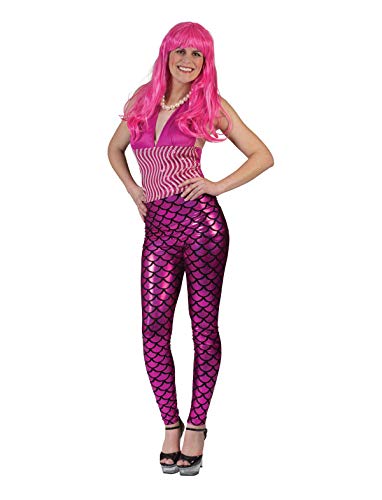 Generique - Meerjungfrau-Leggings für Damen Accessoire pink-schwarz Einheitsgröße von Generique -