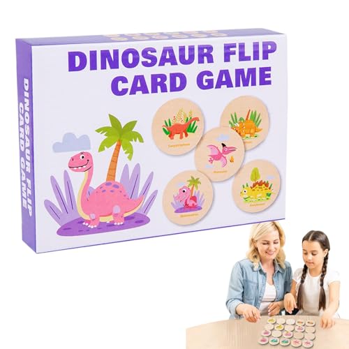 Générique Memory Matching Game, Matching Board Game, Compact Logical Thinking Training Toys for Children Aged 3+, Dinosaur Pattern Educational Learning Playset, 6,81 x 5 x 1,18 Zoll von Générique