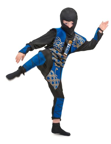 Generique - Ninja-Jungen-Kostüm blau-schwarz-goldfarben - Blau von DEGUISE TOI