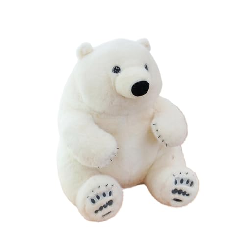 Générique Plüschtier Plüschtier, Polar Bear Doll, Polar Bear Plüschkissen, Perfect Cuddly Companion, ca. 35 x 25 x 20 cm, Sammlerpuppen, Dekoration für Schlafzimmer, Wohnzimmer, Couch von Générique