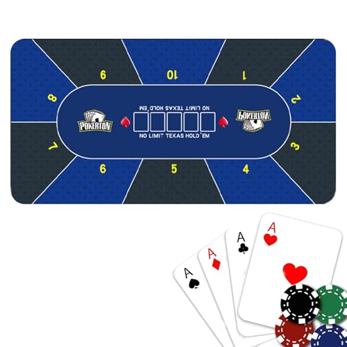 Générique Poker-Tischdecke, Poker-Tischdecke, 120 x 60 cm – rutschfeste Pokermatte, Poker-Tischmatte für Poker- , Mottoparty, Pokerabend von Générique