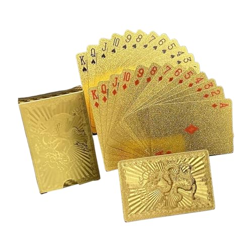 Générique Pokerkarten in Gold, Pokerkarten, Poker-Brettspiel aus wasserdichter Goldfolie, tragbare PVC-Spielkarten für Festivals, Partys, Treffen von Générique