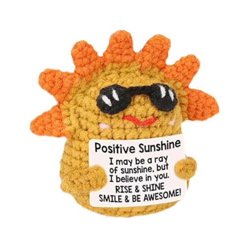 Générique Positive Sunshine Emotional Support, Emotional Cheer Up Toy, Handmade Emotional Support Plush, Positive Häkelpuppe, 3,94 x 3,74 Zoll Sunshine Haken Puppe für Ermutigung & Freundschaft von Générique