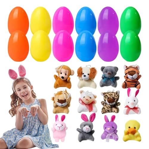 Générique Prefilled Easter Eggs, 12x Plüsch-Basketballsocken, 18x10cm niedliches Urlaubsspielzeug, Plüschei, Osterspielzeug für Kinder, Chicdren, , von Générique