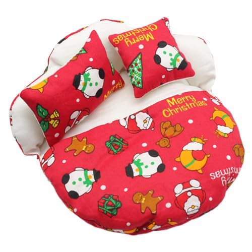 Générique Puppenbett, Schlafsack, Spielzeug, Möbel Spielzeug mit 2 Kissen - kleines Bett Schlafsack, Puppenzimmer Zubehör, niedliche Dekoration von Générique