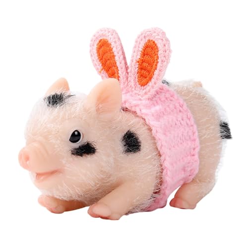 Générique Realistisches Piglet Toy Kids, niedliche Farm Tierfiguren, Miniatur Playset, Soft Pig Toy Set, Stuffer Farm-Themed Lernspielzeug für Kinder, 11,2 x 4,7 x 5,8 cm von Générique