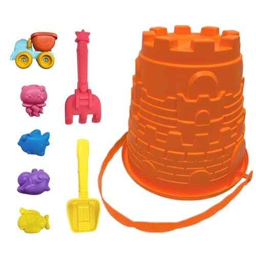 Générique Sand Toys, Beach Toys, Sand Buckets, tragbar, Sturdy Konstruktion, Spaß für , Mädchen, Family Beach Play, 8-teiliges Set, 22 x 12 x 13 cm von Générique