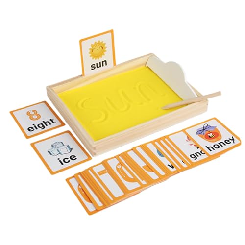 Générique Sand Tray, Activity Tray, Educational Writing Tray, Kids Sand Tray, Educational Sand Writing Tray for Kids Ages 3+, Wooden Activity Tray for Preschool Learning Wooden Sand Tray for Writing von Générique