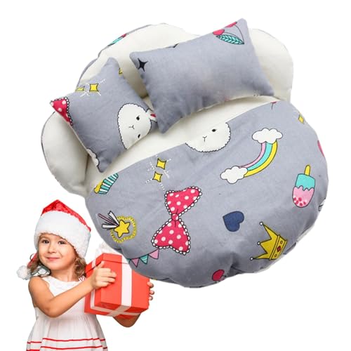 Générique Schlafsack für Puppen, Puppenbett, Spielzeugmöbel mit 2 Kissen | Schlafsack Zubehör für Puppenzimmer, niedliche Dekoration von Générique