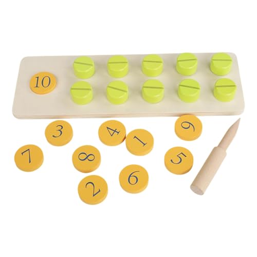 Générique Screwdriver Toy Set, Math Educational Board, 30 x 10 x 1 cm/11,81 x 3,94 x 0,39 Zoll interaktives Design, Counting Nut Game, Number Tracing Toy, Home Use for Kids 3+ Holz von Générique