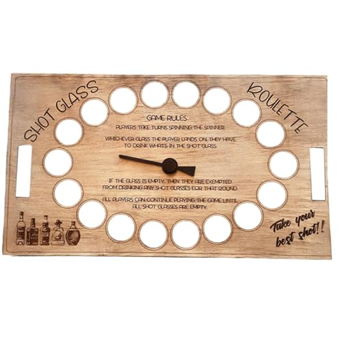 Générique Shot Drinking Game | Drinking Game Roulette Set, Holz Erwachsene Roulette Drinking Game, Adult Drinking Game, Roulette mit Shot Gläser, Roulette Drinking Game für Spiele Nacht & Erwachsene von Générique