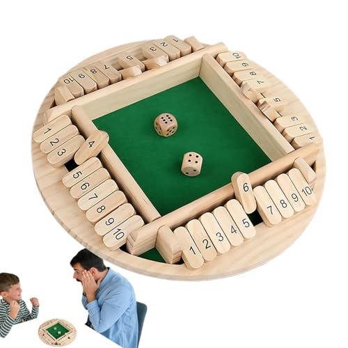 Générique Shut The Box Game, Classic Pub Dice Game, Addition Board 10,31 x 10,31 Zoll, Tabletop Spaß, tragbares Lernspielzeug für Klassenzimmer und Familie von Générique