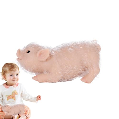 Générique Silikon-Pig-Puppe, realistisch, niedliche Pigmente, Vollsilikon, Tierfiguren, weich, Miniatur-Zimmerdekoration für Wohnzimmer, Schlafzimmer, Büro von Générique