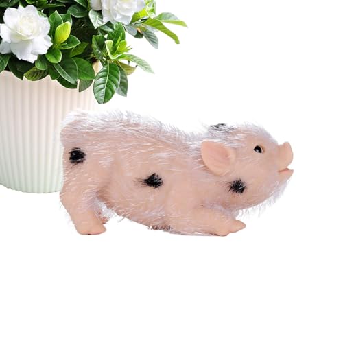 Générique Silikon-Pig-Puppe, realistisch, niedliche Pigmente, Vollsilikon, Tierfiguren, weich, Miniatur-Zimmerdekoration für Wohnzimmer, Schlafzimmer, Büro von Générique