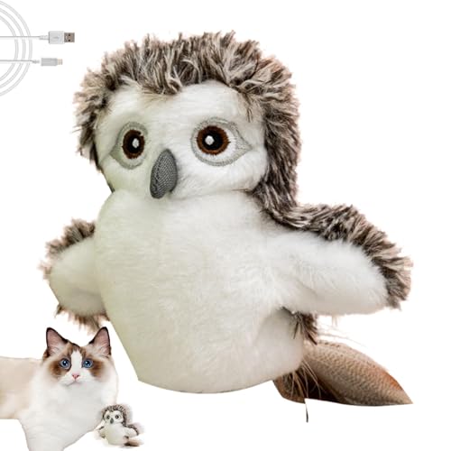 Générique Snowy Owl Plüsch, niedliche USB-Eulen-Puppe, 9,5 x 8 x 8 cm, weiche Schnee-Eulen mit authentischem Vogel-Sound, Tierspielzeug für Kinder, Plüsch + PP Baumwolle von Générique