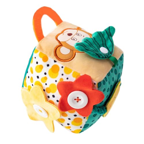 Générique Soft Baby Activity Cube, Busy Cube Stoffbox, Sensory Learning Toy, Early Education and Travel Play Game with Colorful Scarves for Toddler, 4.72 inches von Générique