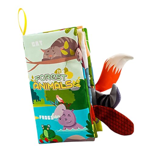 Générique Soft Baby Book, 3D Animals Tails Sensory Book, Early Learning Fabric Activity Game, Interactive Sensory Toy, Perfect for Toddler Boys and Girls Learnings and Exploration, 12 x 19,5 cm von Générique