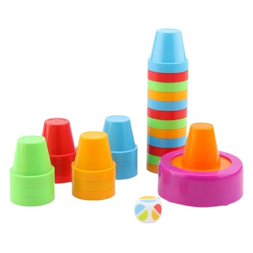 Générique Sports Stacking Cup Set | Quick Cups Games | Stacking Training Games Colorful Stacking Cups Game for Kids with Smooth Edges, Ideal for Hand Eye Koordination and Educational Play von Générique