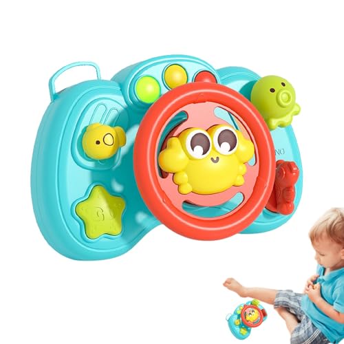 Générique Steering Wheel Toy, Cartoon Crab Driving, Interactive Light & Sound, Portable Hand-Eye Koordination Booster, Eltern Child Pretend (5 x 2,5 x 3,7 Zoll) für Kinder von Générique