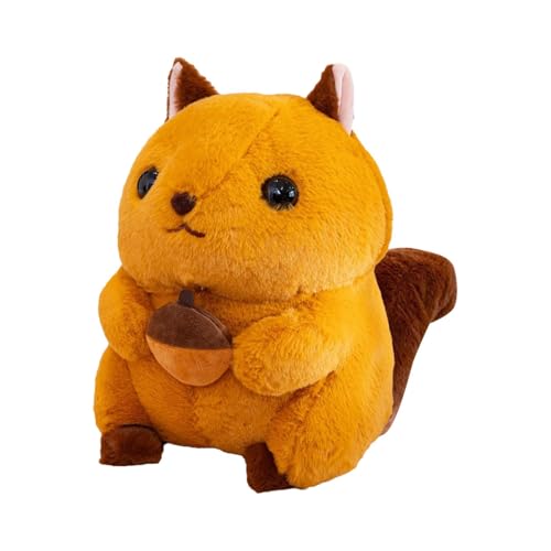 Générique Stuffed Squirrel Plüsch, weiches Spielzeug für Kinder, niedliches Spielzeug, Fat Squirrel Plüschtier mit Nut-Design, realistisches Squirrel Plüschkissen, 40 x 30 x 24 cm, niedliches Squirrel von Générique