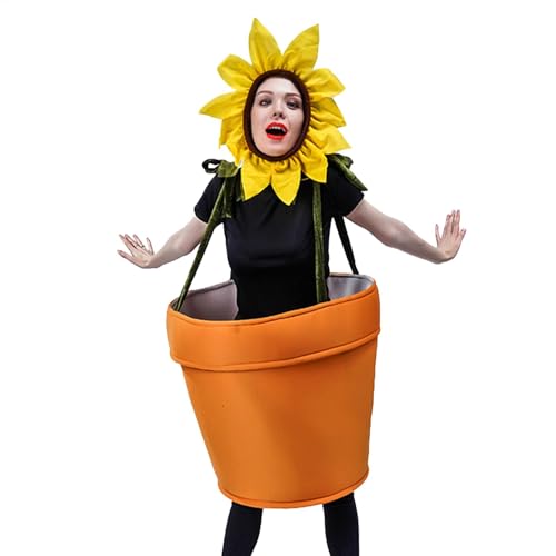 Générique Sunflower -Kostüm, Erwachsene, Sonnenblumenkostüm, Übergröße, Polyester, Spaß, Themed Party, Bonsai-Kleid, -Outfit für Kleidung, Partys und Masqueraden von Générique