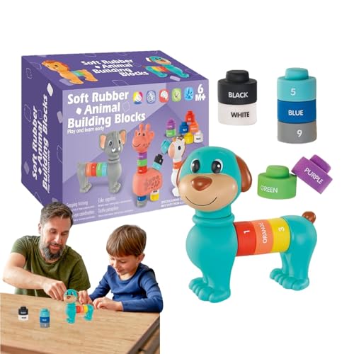 Générique Tier-Matching-Spielzeug, bunte Zahlenspielzeuge, weiche Blöcke Spielzeug, Matching Blocks Spielzeug, buntes Tier-Matching und bauendes Spielzeug für frühe Bildung und Preschool-Aktivitäten von Générique