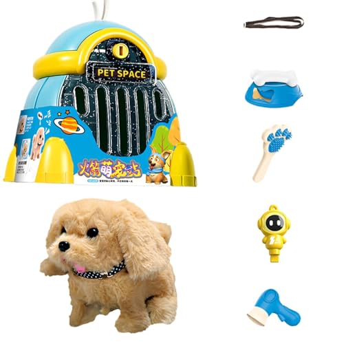 Générique Tier-Roboter Spielzeug Stuffed Pet, interaktives Barking und Walking Robotic Pet Toy, Touch Control Pretend Realistic Pet for Kids, Robotic Animal Toy for Dress Up and Playtime Fun von Générique