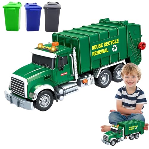 Générique Truck and Trailer Toy, Tow Truck Toy, Trash Bin Toy, Log Truck with Lights, Truck Toy with Sounds, Logging Toy with Lights, Tow Truck Toy with Logging Features, Lights, and Sounds for Kids von Générique