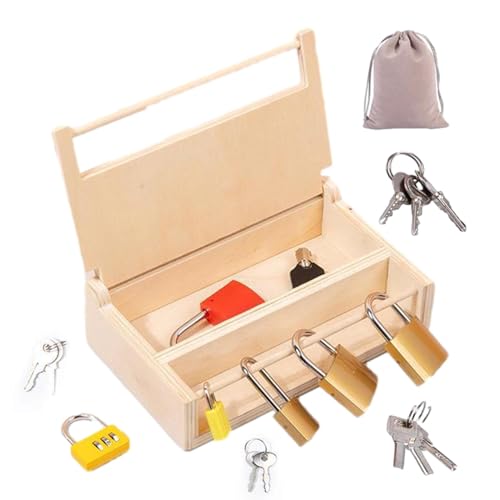 Générique Verriegelung und Spielzeug mit Schlüssel – Entriegelung der Holzbox, Vorschule lernen | Lernspielzeug für die Kinder, feine Motorskill Skill Box Box Game für , Aktivität STEM Puz Générique Verriegelung und Spielzeug mit Schlüssel – Entriegelung der Holzbox, Vorschule lernen | Lernspielzeug für die Kinder, feine Motorskill Skill Box Box Game für , Aktivität STEM Puz von Générique