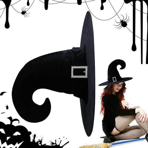 Générique Witch Hat – Black Pointed Hut | Halloween Dress Up und Mädchen | Faltbare schwarze Witches Hat Party Hut Kostüm Zubehör für Kinder Erwachsene Générique Witch Hat – Black Pointed Hut | Halloween Dress Up und Mädchen | Faltbare schwarze Witches Hat Party Hut Kostüm Zubehör für Kinder Erwachsene von Générique