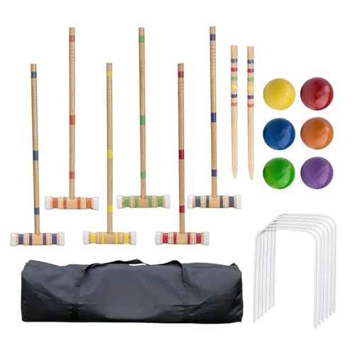 Générique Wooden Bowling-Set, Outdoor Ball Games, Fun Sports Kit, wiederverwendbare Bälle, Transporttasche inklusive, familienfreundlich, tragbar, perfekt für Männer und Frauen, ideal für Backyard, von Générique