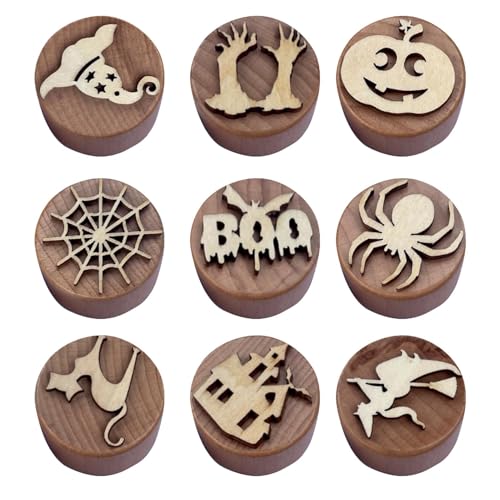 Générique Wooden Clay Stampers, Plasticine Clay Stamps, Creative Clay Tools, Kids Art Supplies, Vielseitiges Clay Stamp Set für Kinder, 9 Holzstempel, Fördert Kreativität und Freude von Générique