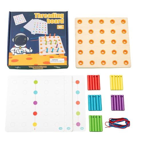 Générique Wooden Lacing Board, Lernspielzeug für Kinder, lustiges sensorisches Spielzeug für Kinder, buntes Aktivitätsspielzeug für Kinder, Hand-Eye-Koordinations-Spielzeug, Holzfädelspielzeug, von Générique