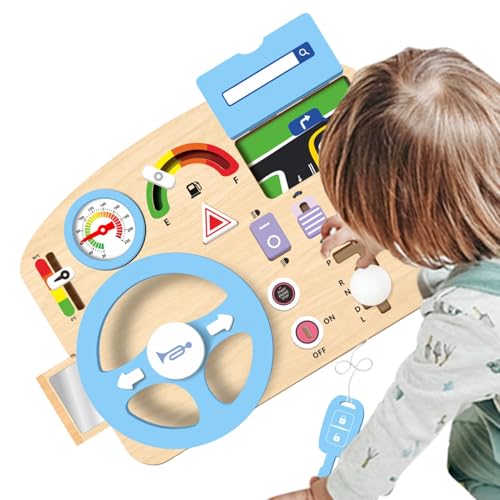 Générique Wooden Steering Wheel Toy, Early Learning Toy, 33,58 cm (13,58 Zoll) Kleinkinder, Activity Toy, Promotes Fine Motor Skills, Stimulates Brain Development, Perfect for Home or Travel von Générique