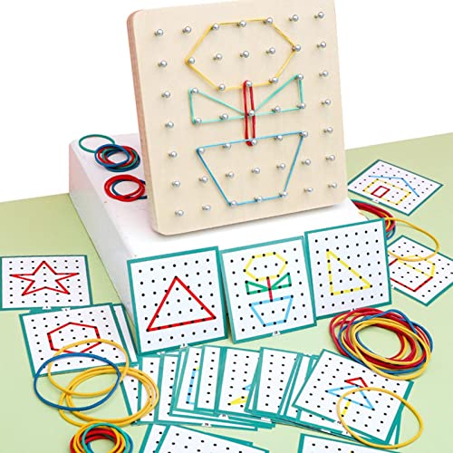 Geoboard aus Holz, Puzzletafel für die | Geoboards aus Holz mit Gummibändern, Geschenk für und Mädchen von Générique