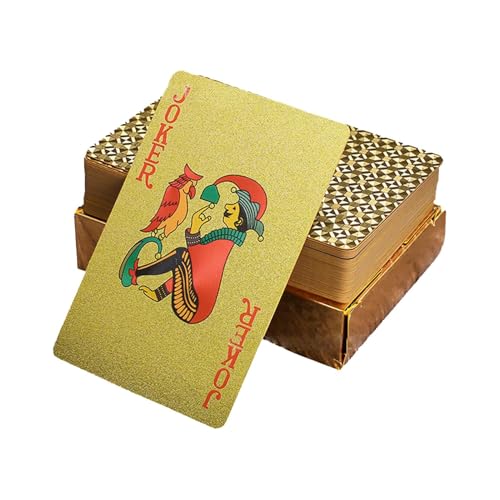 Gold Foil Poker Cards, Waterproof PVC Playing Cards, Luxurious Appeal, Robust Strength, Portable Tabletop Poker Game for Parties, Festivals and Gatherings von Générique