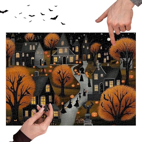 Halloween Jigsaw Puzzles, 1000 Teile Puzzle, Ghost Pumpkin Decor, Family Game Halloween Jigsaw Puzzles 1000 Teile | Ghost Pumpkin Hometown Home Decor, Interactive Brain Teaser for Family Game Night von Générique