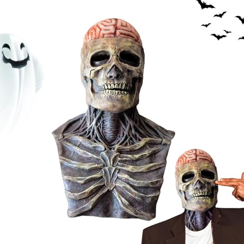 Halloween-Maske, gruselige Masken für Erwachsene, gruselige Gesichtsabdeckung, komplette Kopfbedeckung, Kostümzubehör, realistische und atmungsaktive gruselige Gesichtsbedeckung für Verkleidungen, von Générique