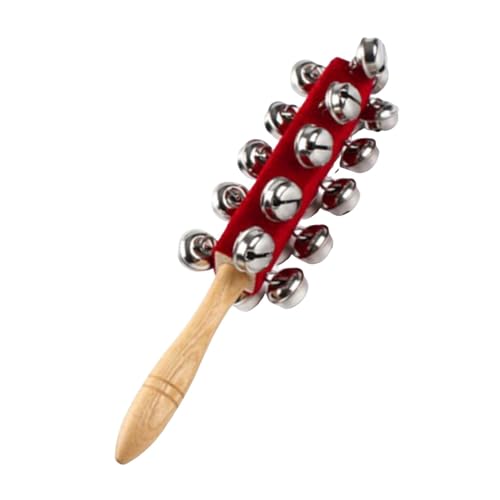 Hand-Jingle Bells, Holz-Handheld Musikinstrument, lustiges Percussion Kids Rattle Toy, interaktives Eltern-Kind-Spielzeug, ideal für Zuhause, Schule, Frühschulbildung von Générique