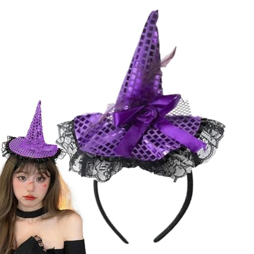 Hexenhut Haarband für Erwachsene aus Stoff | elegantes Halloween-Accessoire | Haarreif für Haare | Hexenhut für Kostüm | originelles Kostüm | perfekt für Partys und Abende von Générique