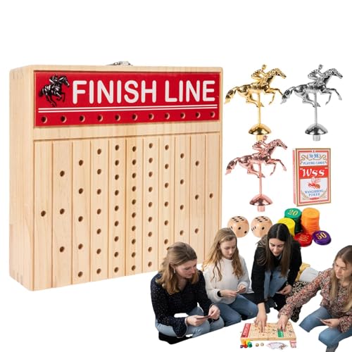 Horse Race Board Game, Family Game Night, Wooden Racing Game, Horse Racing Toy, Horse Racing Board Game with Dice and Cards Wooden Horse Race Board Game for Family Fun and Interactive von Générique